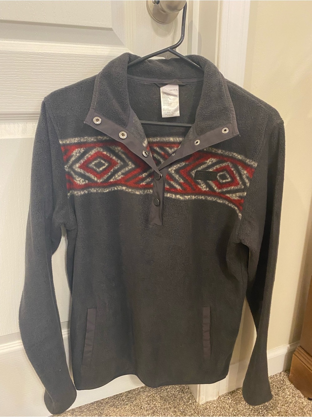 Cinch Western Sweatshirt Womens Fleece 1/2 Snap Charcoal, Size M